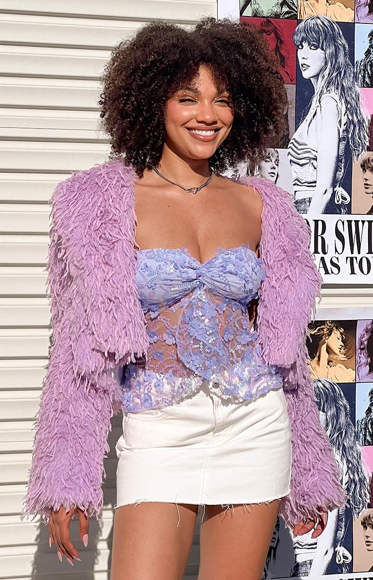 Amy Purple Fringe Jacket - Stylish Women's Boho Denim Jacket with Tassel Details | Perfect for Music Festivals, Casual Outings & Bohemian Fashion