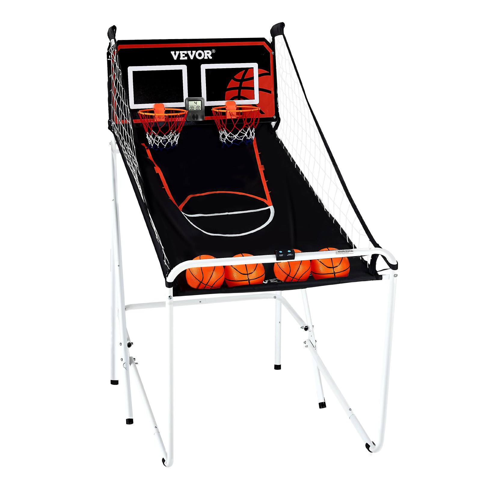 VEVOR 2 Player Indoor Basketball Arcade Game - Home Dual Pop-A-Shot with 8 Game Modes, Electronic Scoreboard & Air Pump - Fun Sports Game for Kids & Adults - Perfect for Family Game Rooms, Basement Entertainment & Birthday Parties