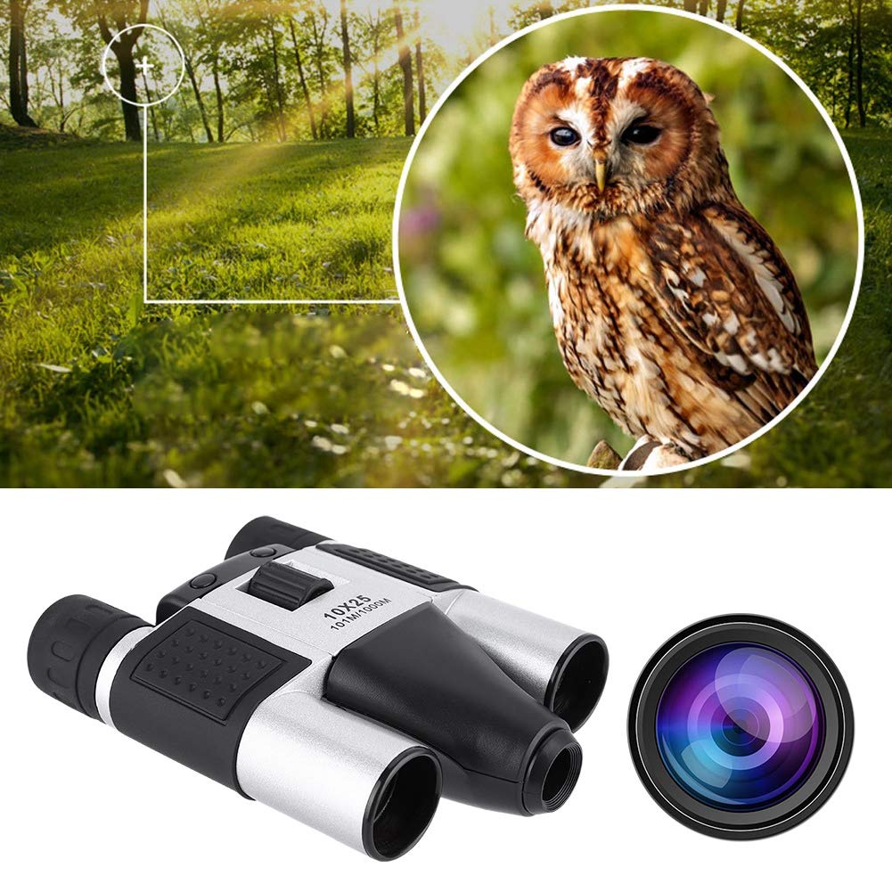 10X25 Digital Camera Binoculars with Zoom & DVR - Portable Telescope Camera for Outdoor Sports, Bird Watching, Hunting - Includes TF Card Reader & Video Recording
