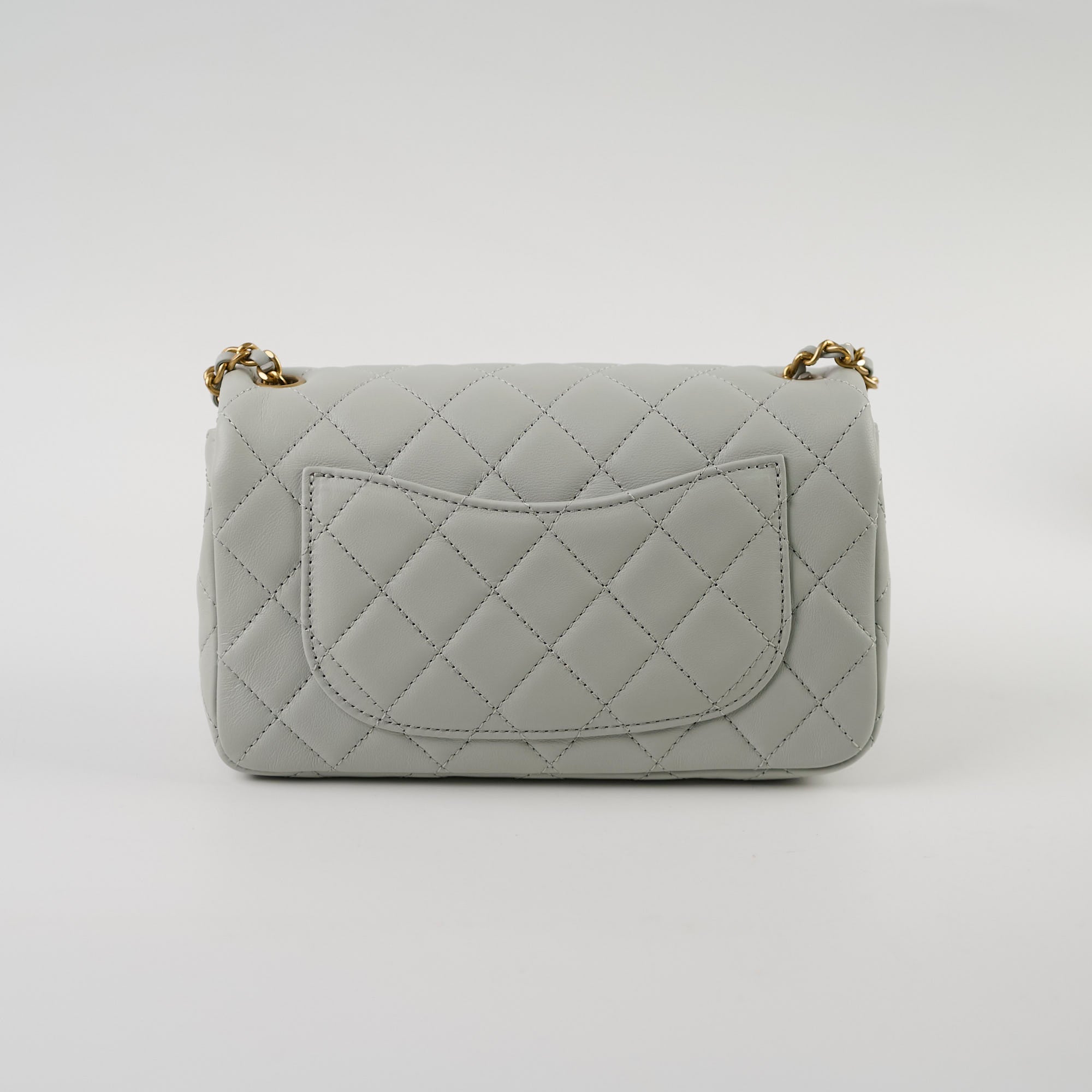 Chanel Mini Rectangular Pearl Crush Bag in Light Grey - Elegant Crossbody Purse for Women, Perfect for Parties, Dates & Everyday Use