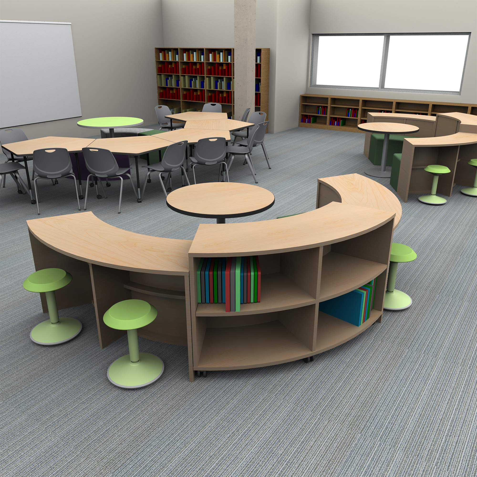 Learniture Adjustable-Height Active Motion Stool with Circular Seat - Ergonmic Flexible Seating for School Classroom, Office or Home Study - Brilliant Blue (LNT-NUS800-BB-SO) - Perfect for ADHD Focus, Wobble Chair for Kids & Adults, Active Sitting Solution for Workstations