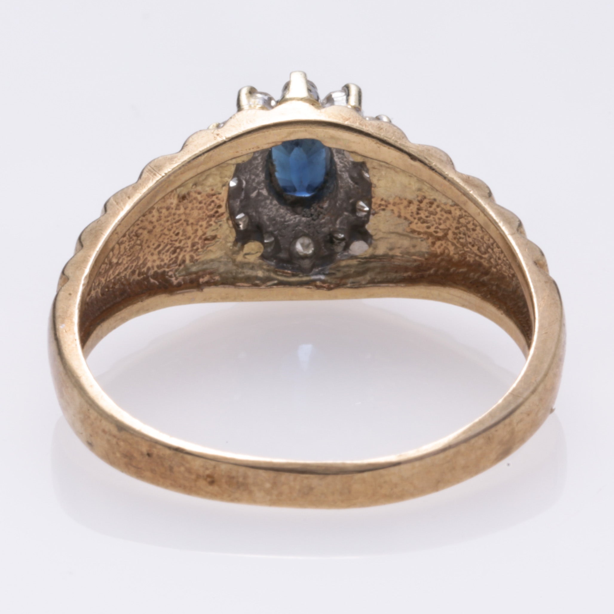10K Yellow Gold Sapphire and Diamond Ring - 0.28ct Sapphire & 0.18ctw Diamonds - Size 7.5 - Elegant Engagement, Wedding, or Anniversary Gift for Her