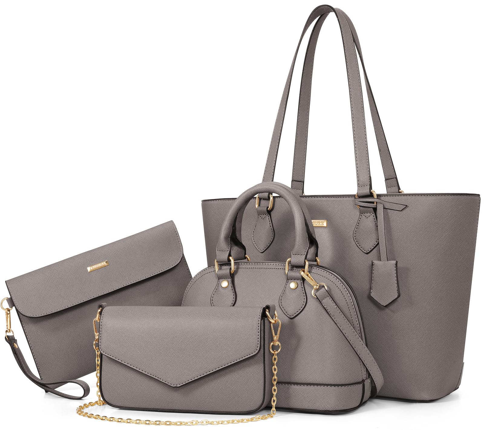 4PCS Women's Fashion Handbags Set - Tote, Shoulder, Crossbody & Wallet - Valentine's Day Gift for Women & Girls - Perfect for Work, Travel & Daily Use