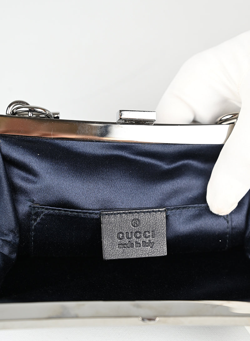 Gucci Embroidered Velvet Shoulder Bag in Blue - Perfect for Evening Events & Luxury Fashion Accessories
