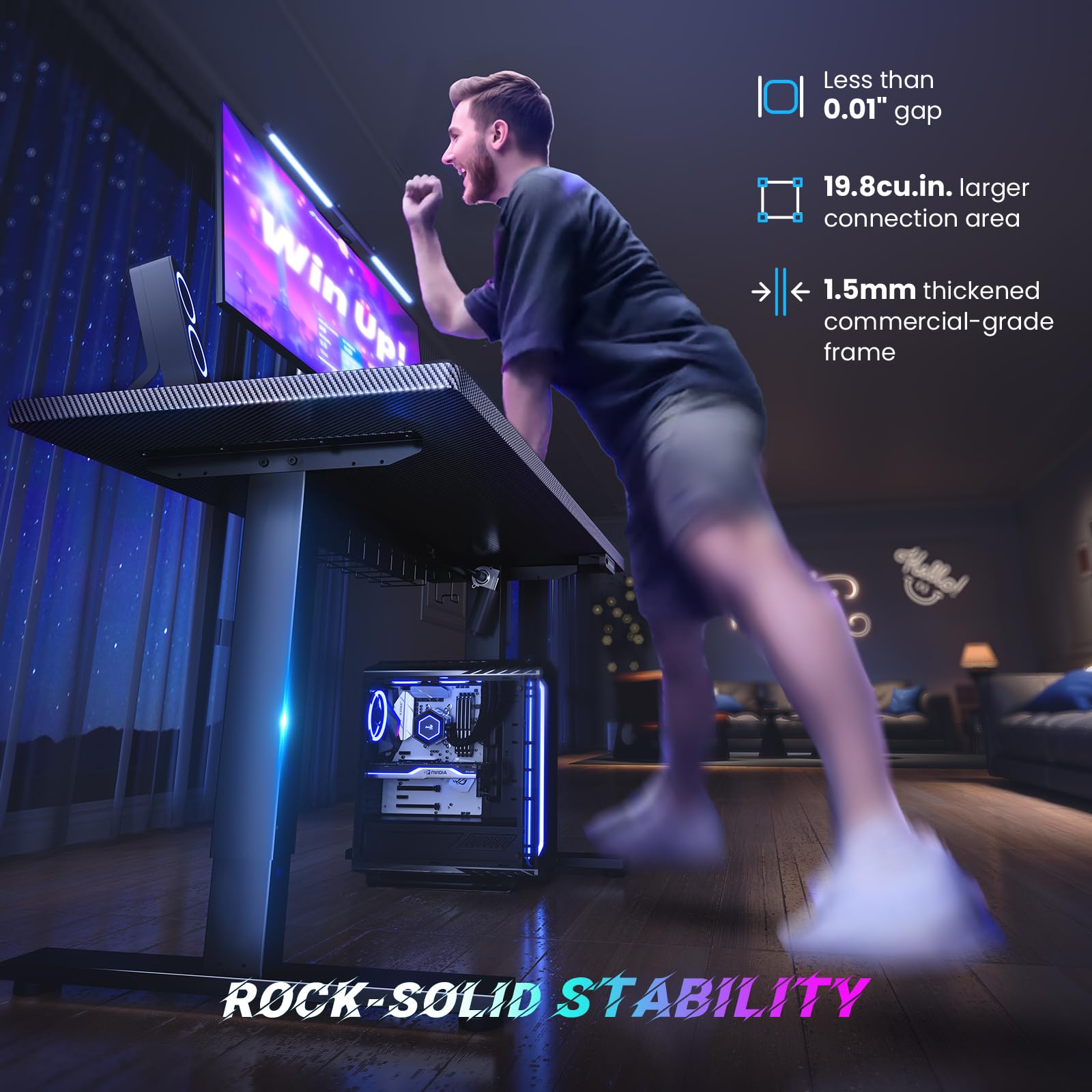 SIAGO 48 x 24 Inch Electric Standing Desk - Adjustable Height Sit Stand Desk with 3 Memory Presets & Cable Management - Perfect for Home Office, Gaming & Workspace Ergonomics