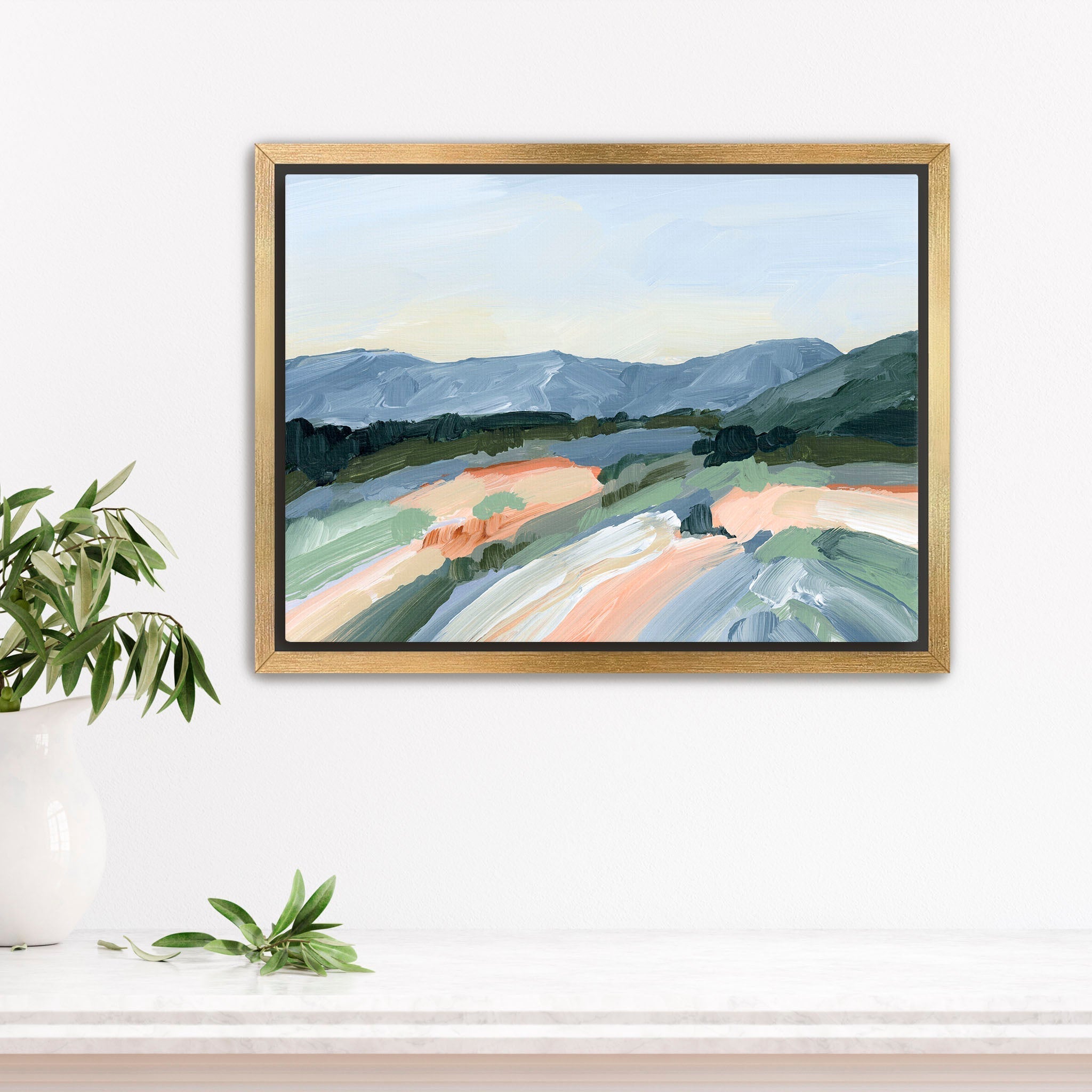Run to the Mountains Wall Art Print - Nature Landscape Painting for Home & Office Decor - Perfect for Living Room, Bedroom or Cabin Decorations