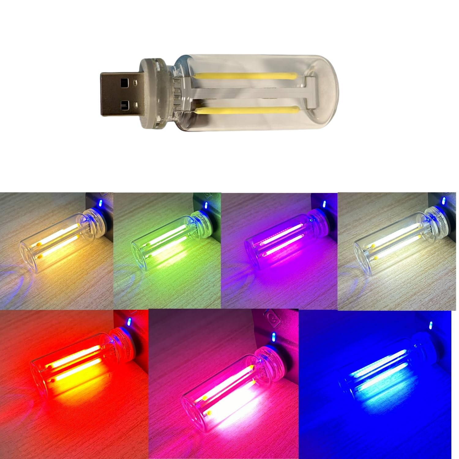 USB LED Car Interior Light - Red & Clear Mini USB Atmosphere Lamp for Automotive, Bedroom, Hallway | Perfect for Night Driving, Home Decor & Ambient Lighting