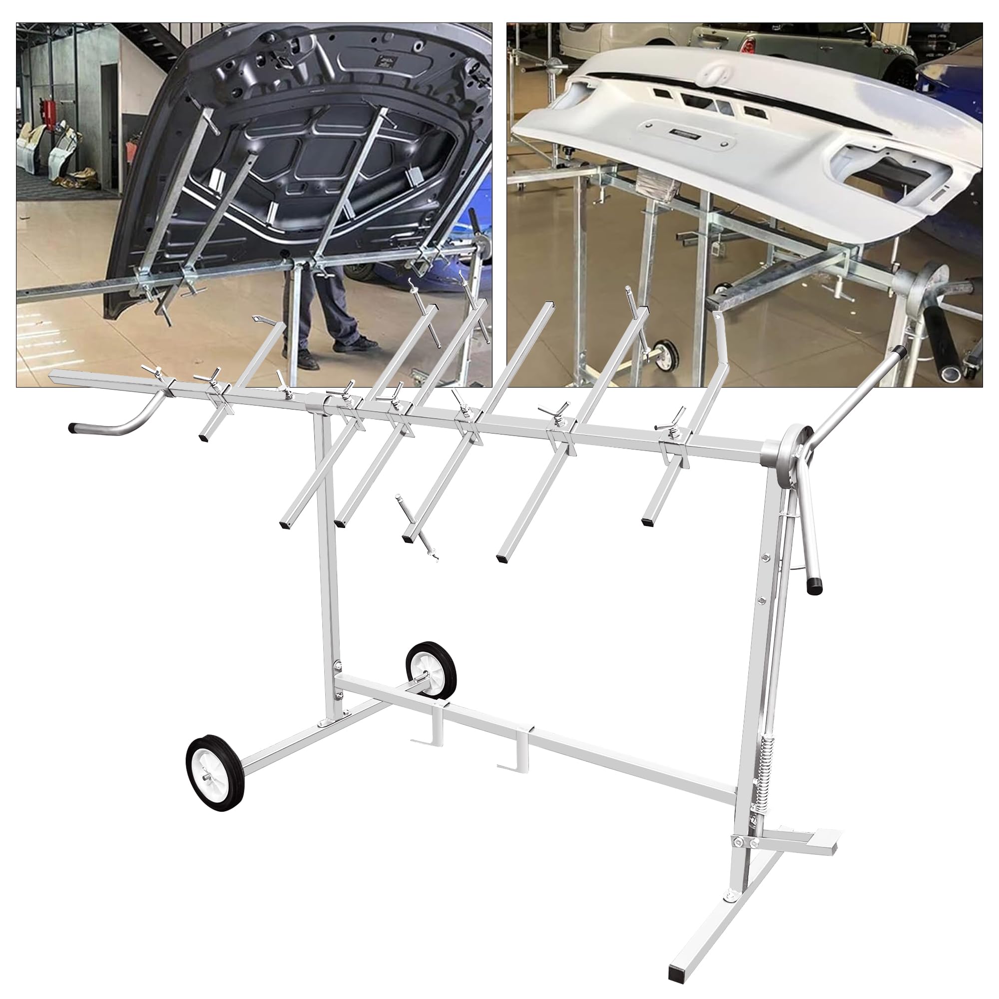 360° Rotatable Heavy Duty Auto Body Paint Stand - Universal Car Panel Holder for Bumpers, Fenders, Doors & Hoods | Durable Automotive Repair Stand for Professional Body Shops & DIY Car Painting Projects