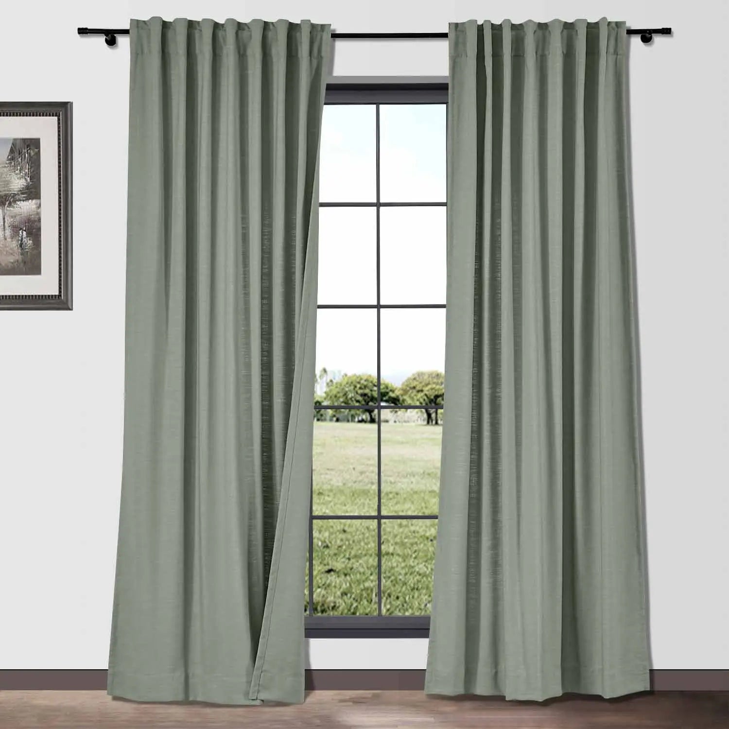 Isabella Heavyweight Cotton Blackout Curtains - Soft Top Thermal Insulated Drapes for Living Room & Bedroom - Noise Reducing & Energy Saving Window Treatments