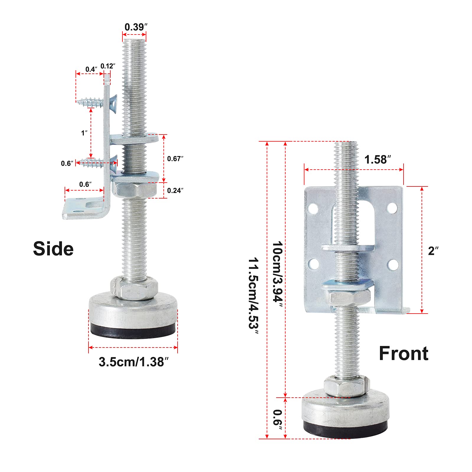 4 Pack Heavy Duty Adjustable Leveling Feet - Furniture Leg Levelers for Tables, Cabinets, Workbenches & Shelving Units | Perfect for Home, Office & Workshop Use