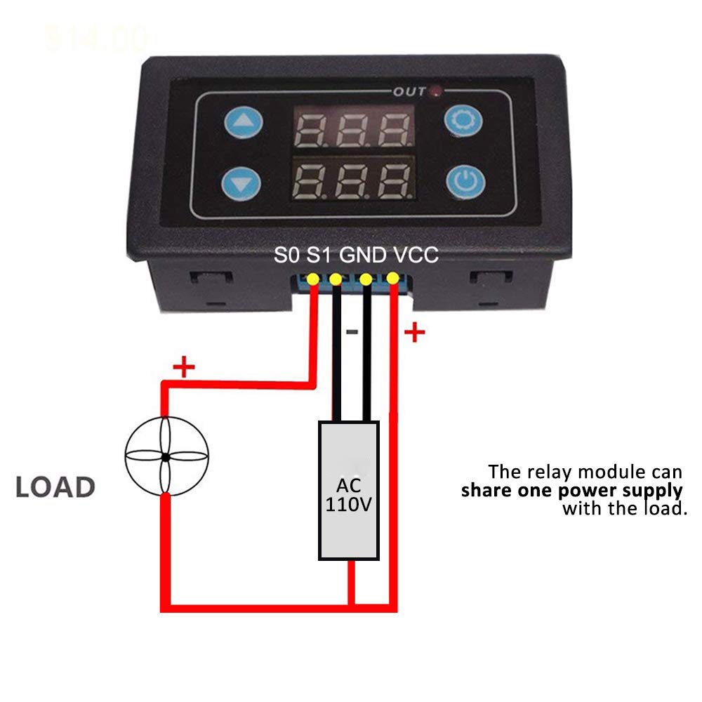 Icstation Digital Timer Relay Switch Module - 0ms to 999h Adjustable Time Delay, AC 85V-265V, LED Display, 110V/120V Compatible - Perfect for Home Automation, Lighting Control & Industrial Equipment