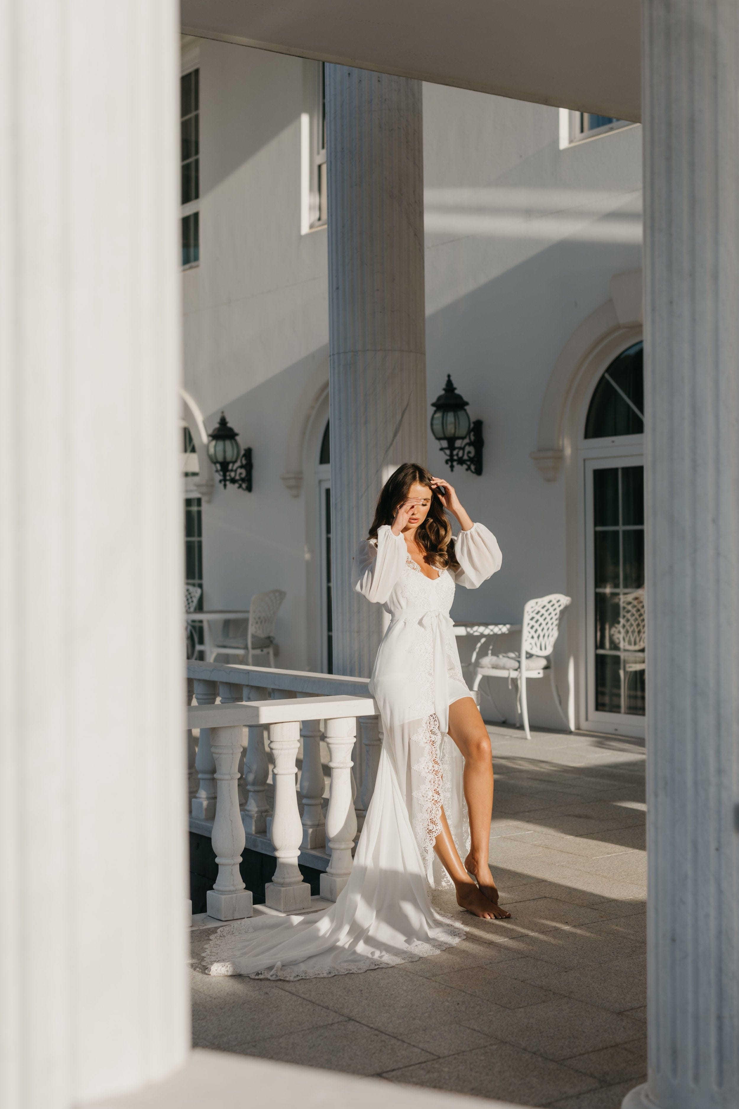 Elegant Jolie Lace Trim Maxi Dress with Train & Slip - Perfect for Weddings, Prom, and Formal Events
