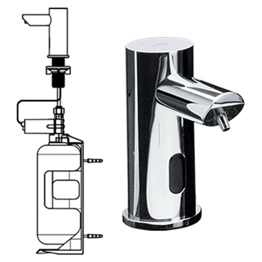 ASI 0394 6 1AC EZ Fill Automatic Foam Soap Dispenser - 33.8oz Capacity with 1 Liter Refill Bottle - AC Plug-in Wall Mount - 6 Pack Set for Restaurants, Hotels, and Public Restrooms