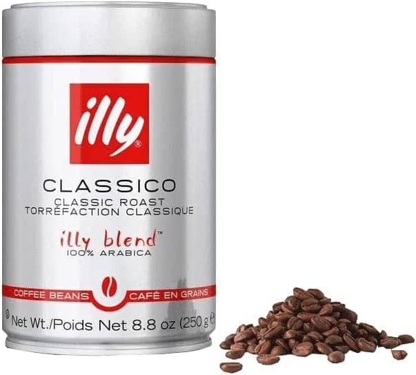 Illy Classico Whole Bean Coffee - Medium Roast 250g (8.8oz) - Premium Italian Espresso Beans for Home Brewing & Gifts