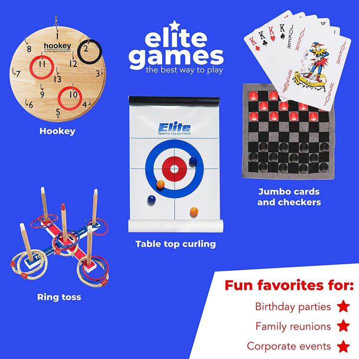 Elite Sportz Ring Toss Game Set - Outdoor Yard Games for Kids & Adults - Fun Backyard Toys for Family Gatherings, Birthday Parties, Picnics and BBQ Events - Perfect Lawn Game for Ages 4-8+