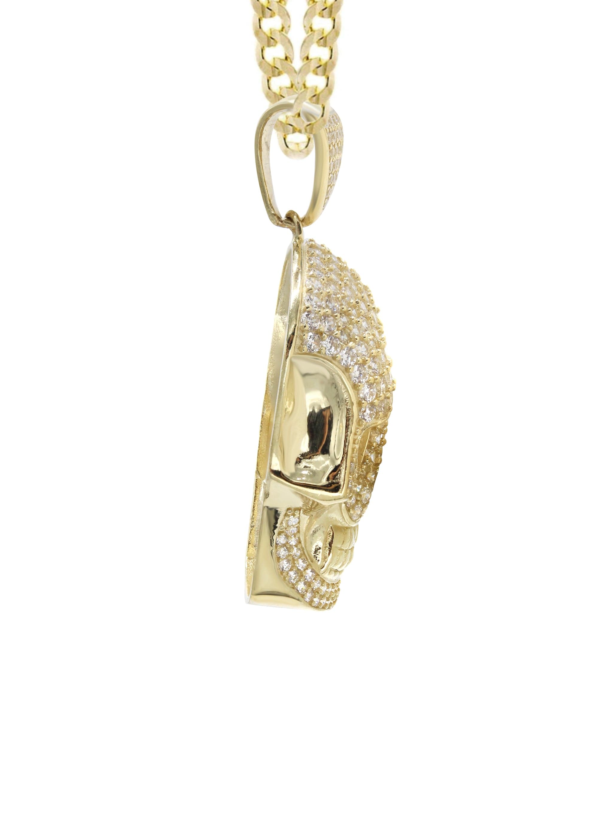 10K Yellow Gold Skull Head Pendant Necklace for Men & Women - 19.4 Grams Solid Gold Gothic Jewelry - Perfect for Halloween, Punk Fashion and Gift Giving