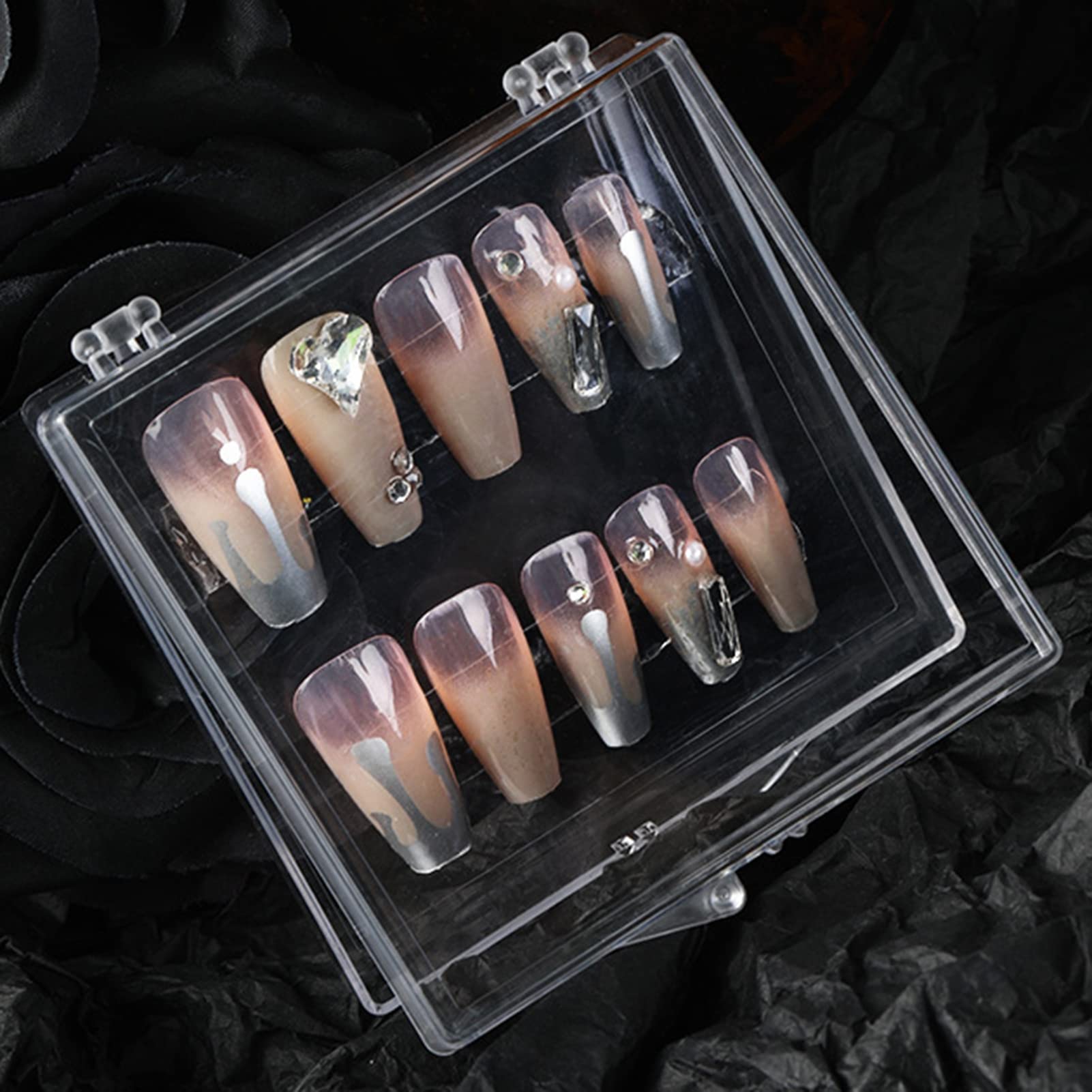 Clear Plastic Artificial Nail Storage Box - Acrylic Nail Tips Organizer & Display Stand for Salon, Nail Art Practice, and Press-On Nails | Perfect for Professional Nail Technicians & DIY Enthusiasts