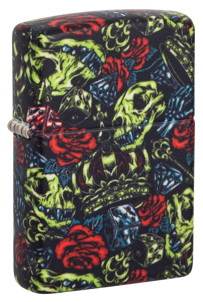 Zippo Brass Lighter - Glow in The Dark Matte Finish, Classic Windproof Design (Model 49696) - Perfect for Camping, Outdoor Adventures & Everyday Carry
