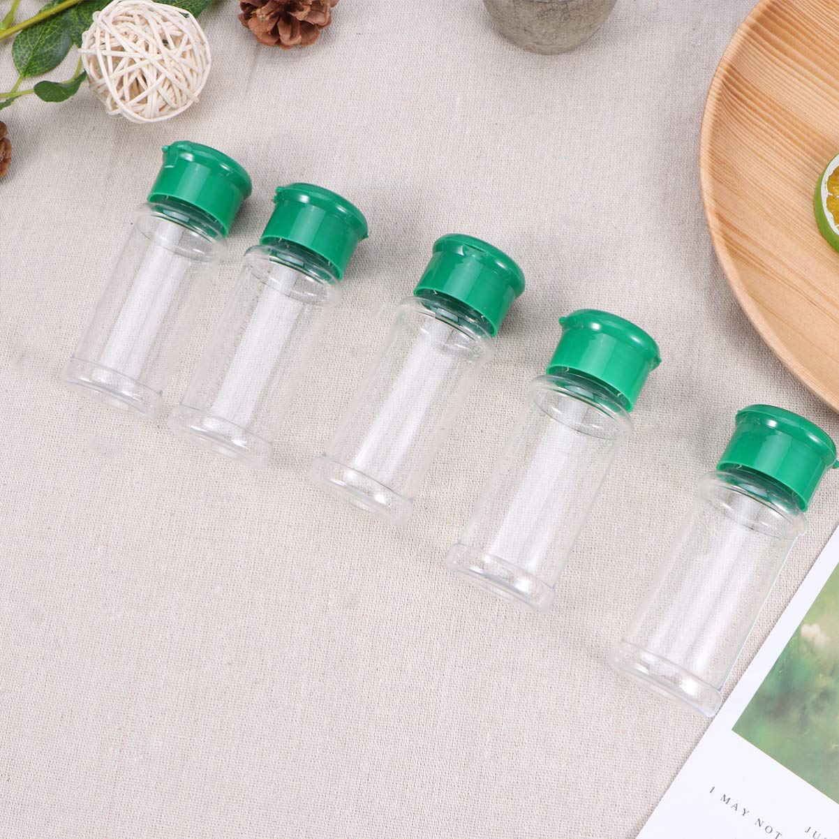 30-Piece Clear Plastic Containers with Lids - Powder Sugar Shaker Jars, Sample Containers & Glitter Bottles - Perfect for Baking, Crafts & Seasoning Storage - BPA-Free, Reusable & Leak-Proof