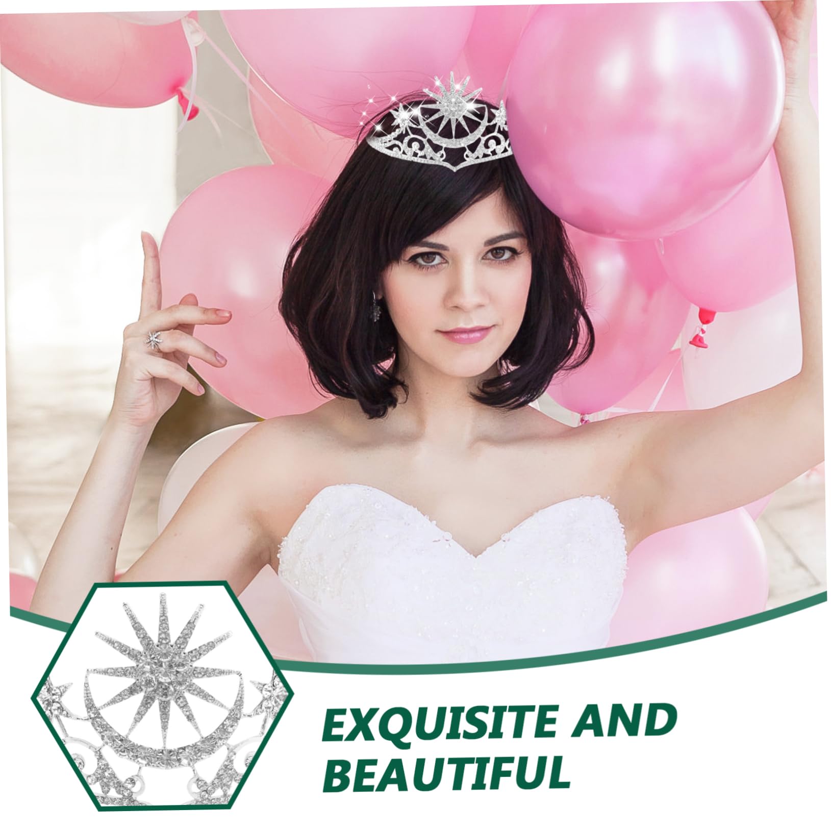 Elegant Rhinestone Wedding Tiara for Women – Bridal Hair Accessory for Bride, Bridesmaids & Special Occasions