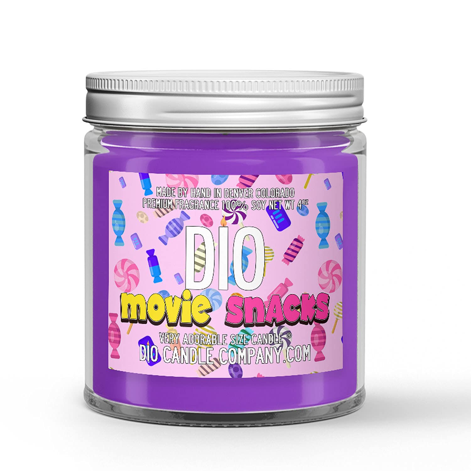 Movie Snacks Scented Candle (4oz) - Candy Aroma Soy Wax Candle for Home, Theater Nights & Relaxation