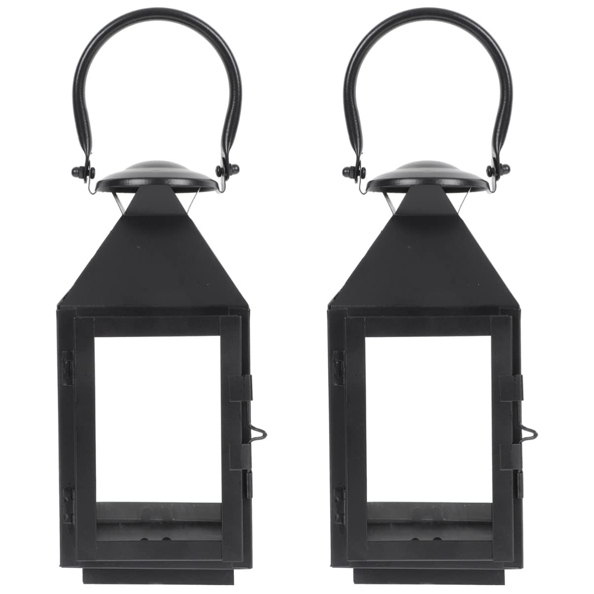 PRETYZOOM 2-Pack Christmas Candle Lantern - Winter Tealight Holder with Metal Iron Candlestick for Holiday Decor, Table Centerpiece, Fireplace Mantel & Outdoor Christmas Lighting
