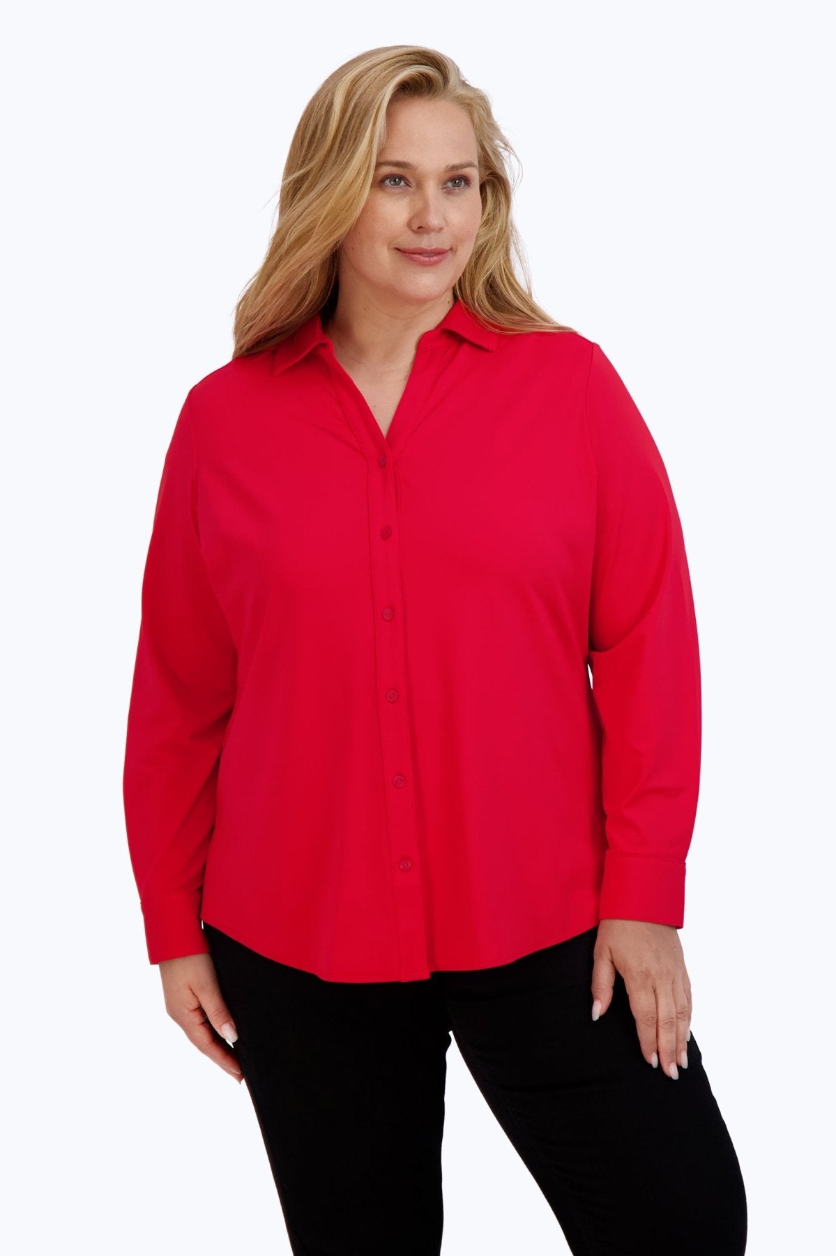 Mary Plus Solid Jersey Long Sleeve Shirt for Women - Soft Comfortable Stretch T-Shirt - Casual Workout & Everyday Wear