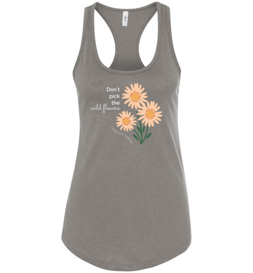 Asto Wamah Wildflowers Racerback Tank Top for Women - Floral Print Workout Top - Gym, Yoga & Summer Casual Wear