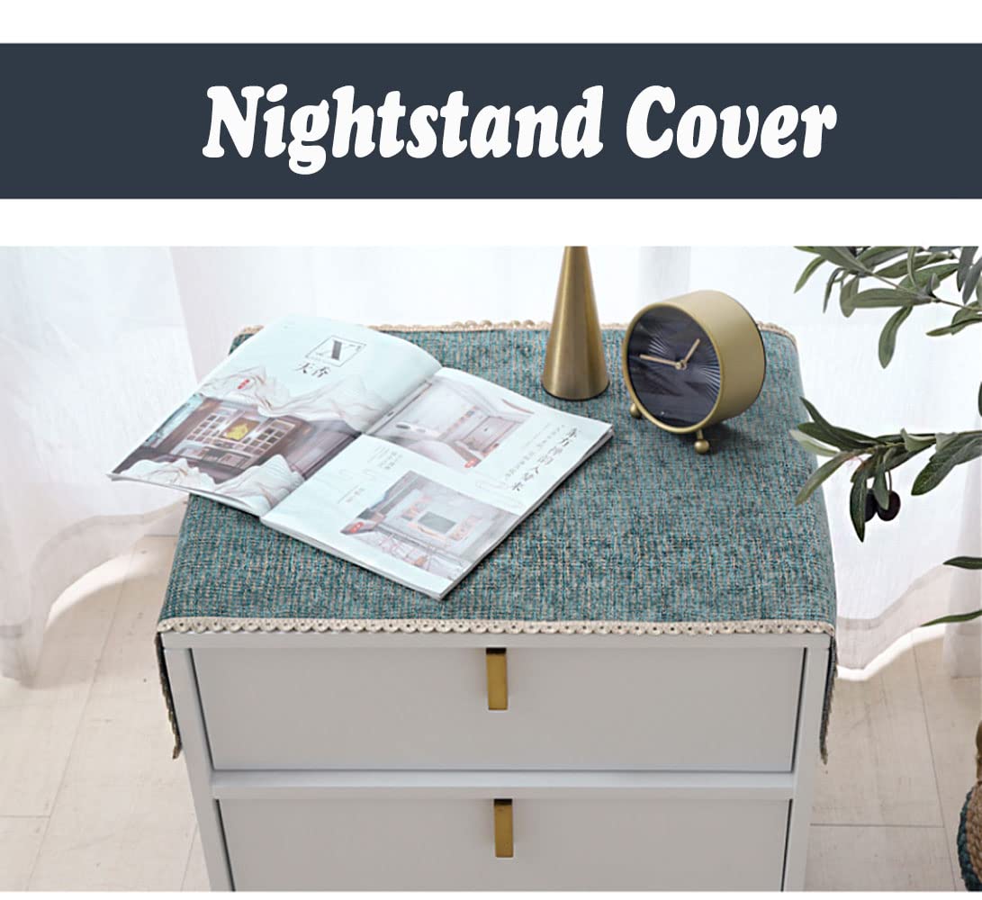Blue Fabric Table Cover 15.7x35.4 Inch - Washable Bedside Tablecloth, Kitchen & Dining Table Runner, Living Room Furniture Protector - Perfect for Home Decor, Parties & Daily Use