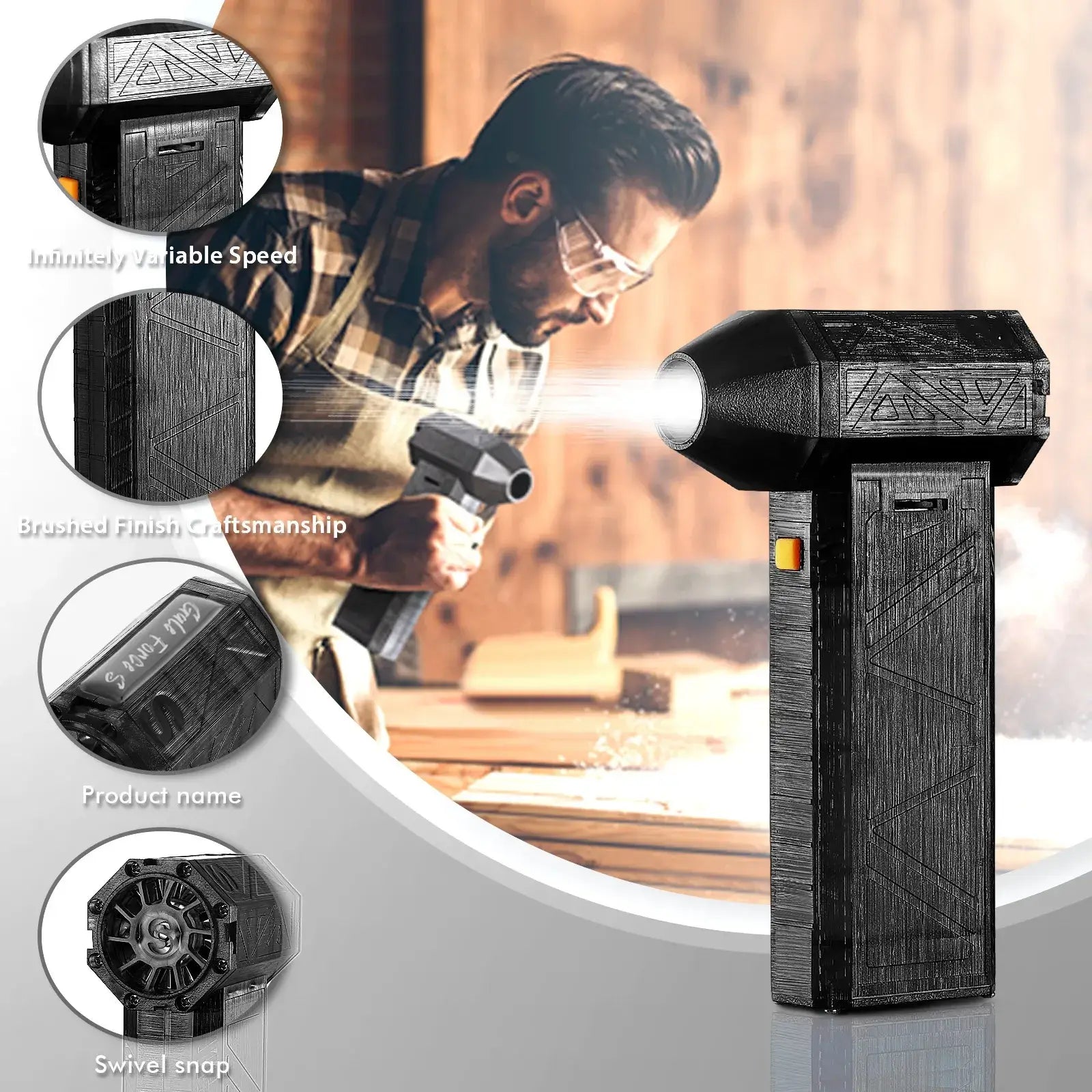 High Speed Blower Mini Turbo Jet Fan - 130,000 RPM Electric Air Duster Gun for PC, Keyboard, Electronics & Car Cleaning