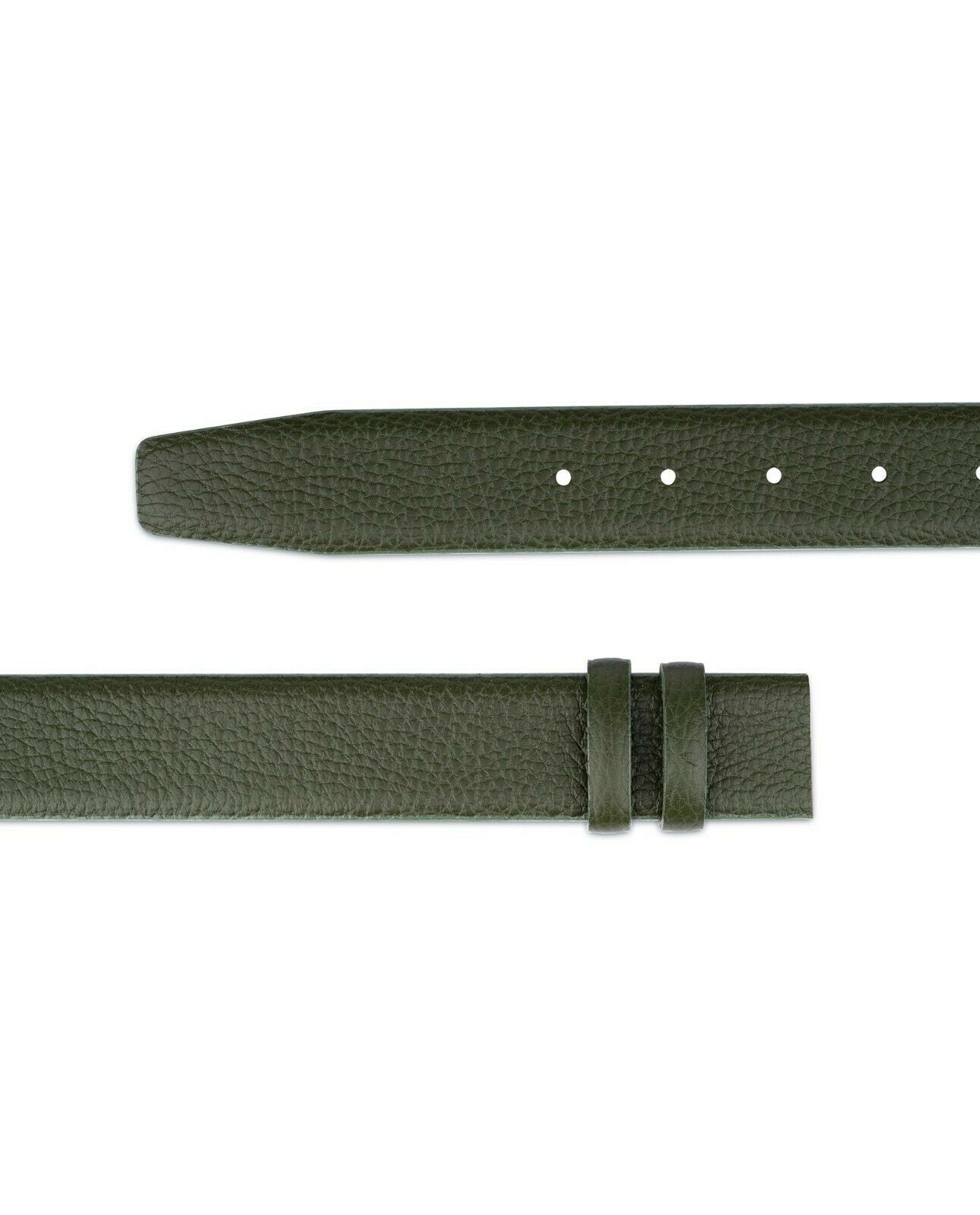 Men's Green Leather Belt Strap 35mm - Ferragamo Replacement No Buckle | Durable Fashion Accessory for Business & Casual Outfits