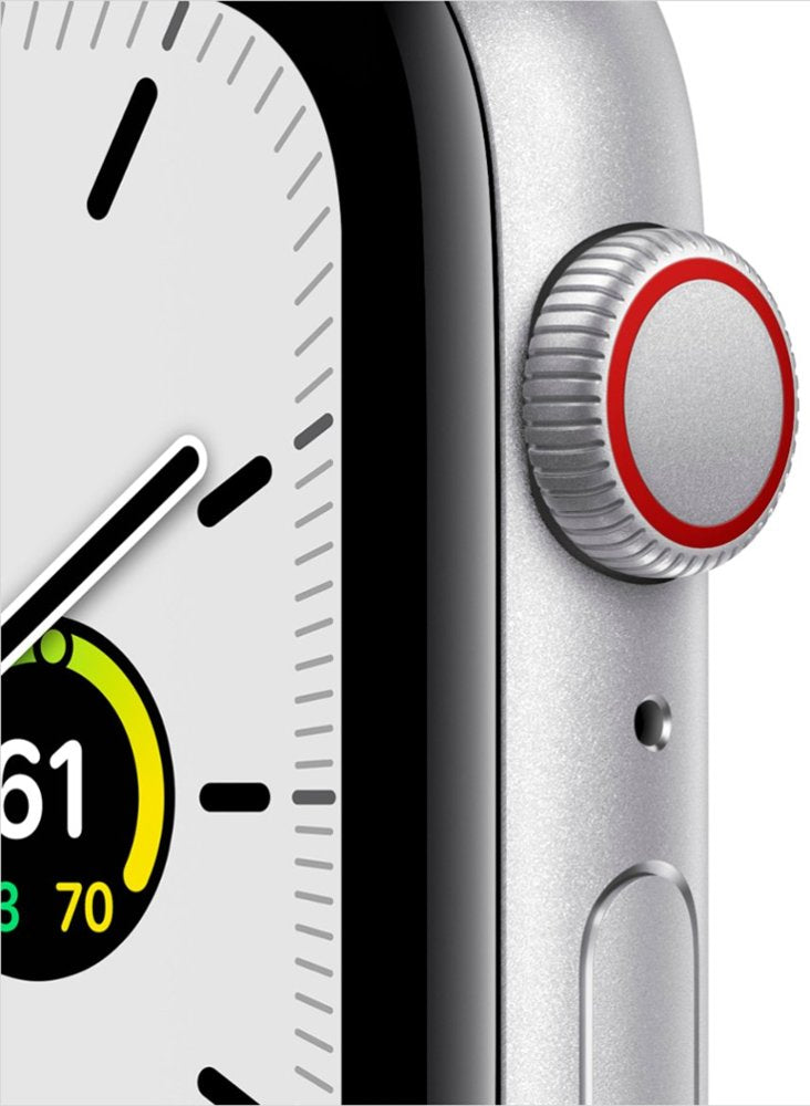 Apple Watch SE 40mm (GPS + Cellular) Silver Aluminum Case with Deep Navy Blue Sport Band - Smartwatch for Fitness Tracking, Calls & Notifications - Perfect for Running, Swimming & Daily Use