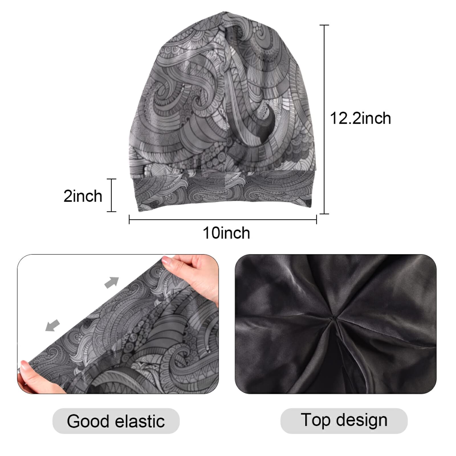 Slouchy Beanie Sleep Cap - Lightweight & Cozy Night Cap for Women & Men - Soft Head Cover for Sleeping, Travel & Cold Weather Comfort
