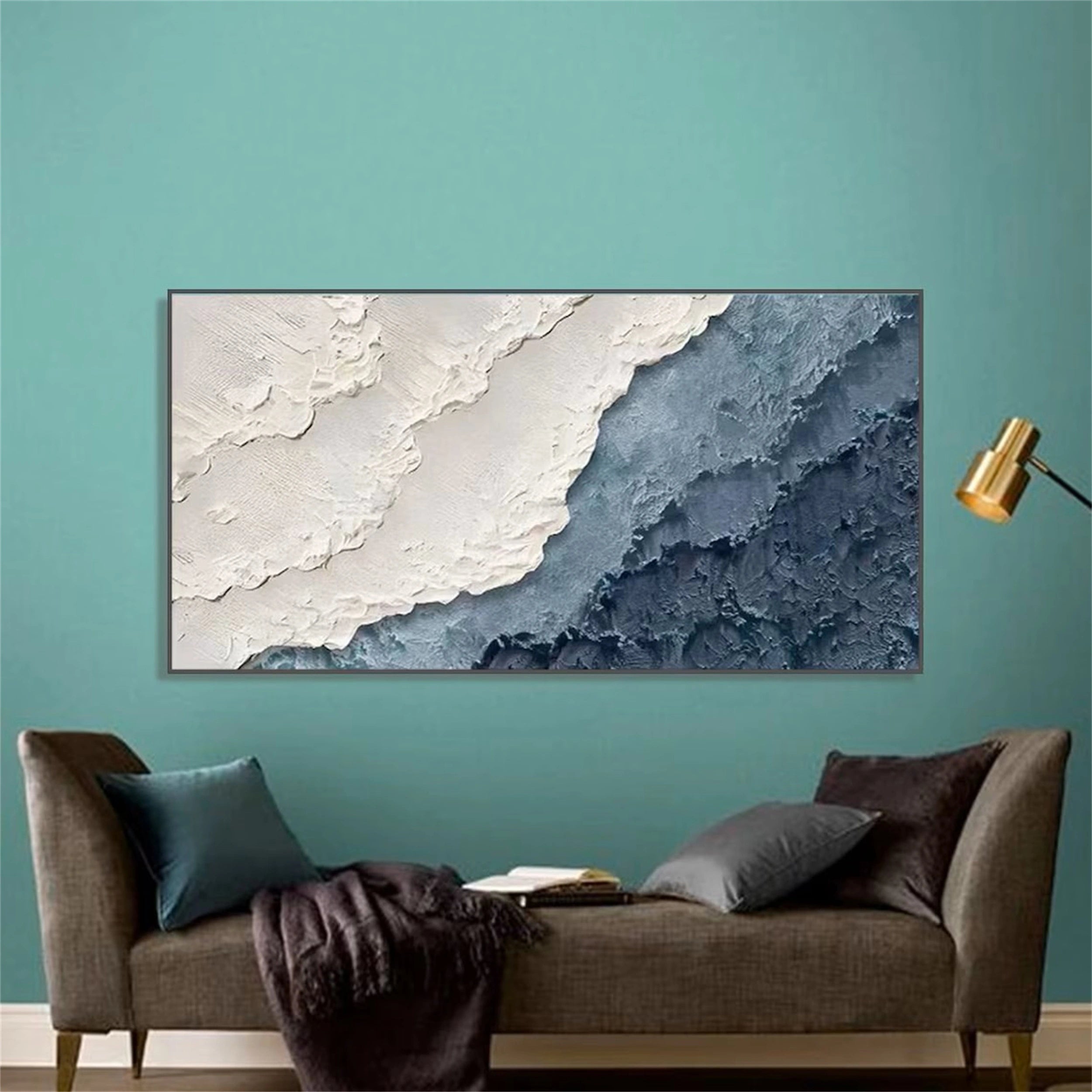 Ocean and Sky Painting #OS 060 - Handmade Canvas Wall Art for Home & Office Decor - Perfect for Living Room, Bedroom, or Office Wall Decor