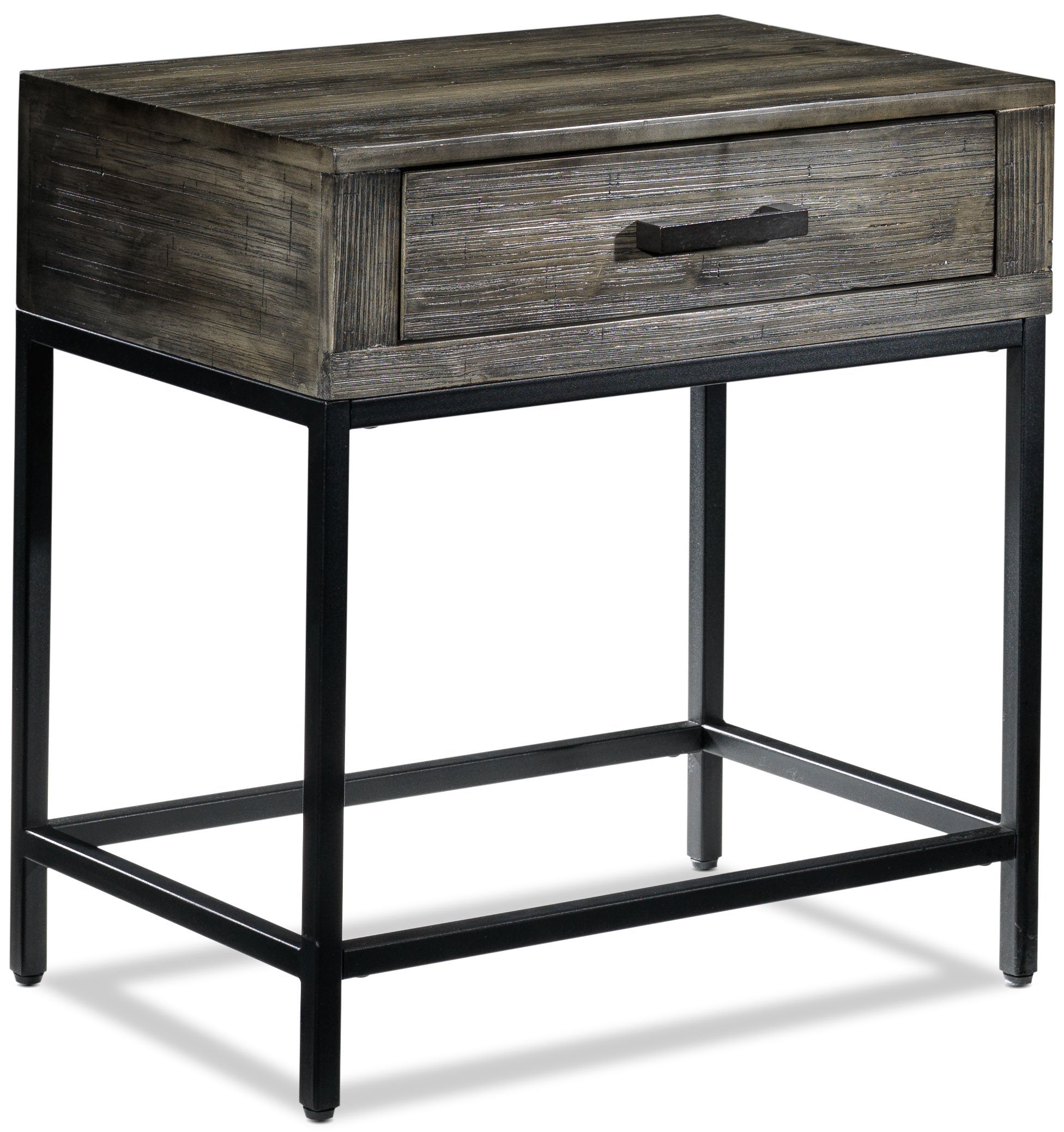Asher 23-Inch Modern Side Table - Grey End Table for Living Room, Bedroom & Office - Small Accent Table with Sturdy Metal Frame - Perfect for Coffee, Books & Decor