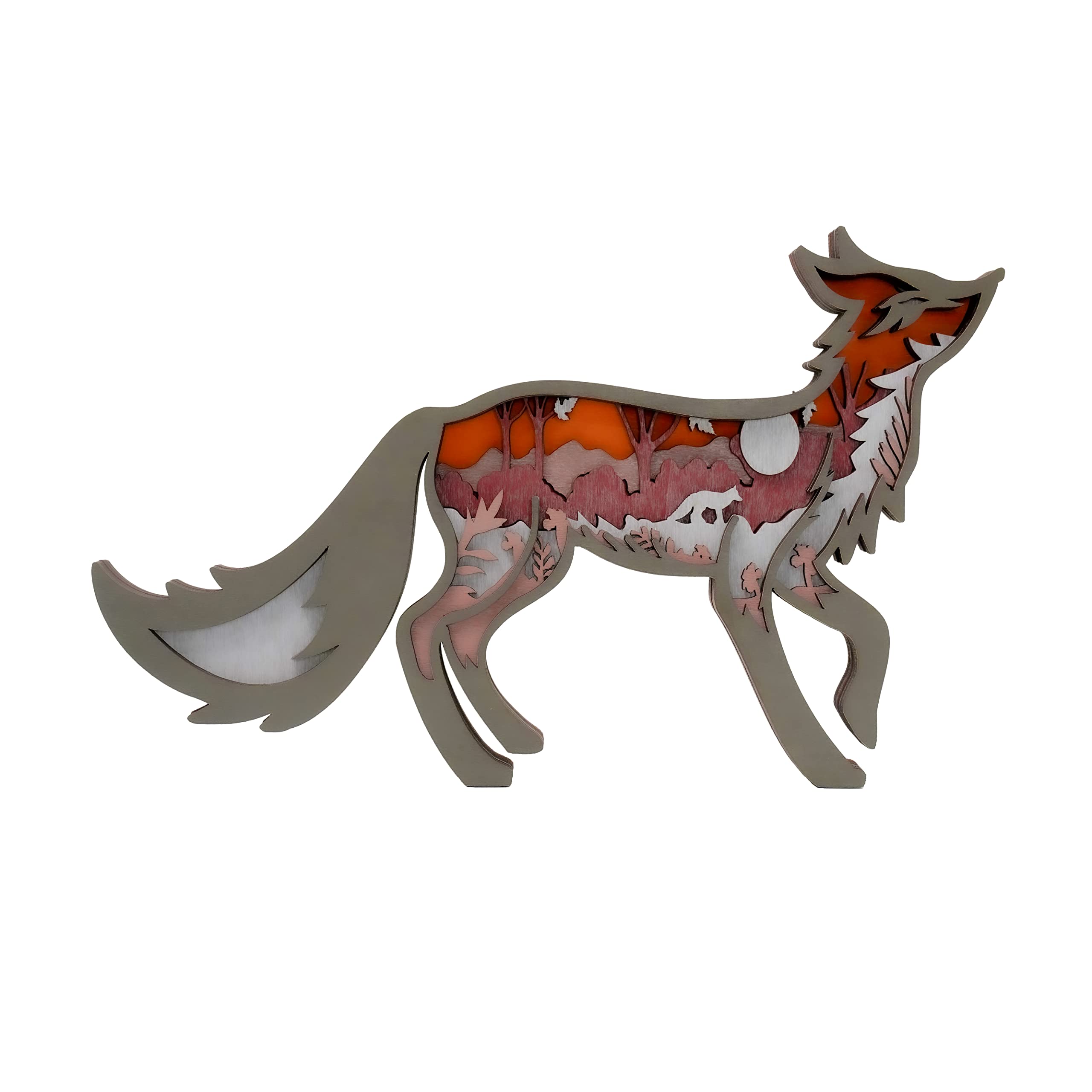 3D Wooden Fox Carving - Handcrafted Rustic Animal Statue for Cabin, Farmhouse & Bedroom Decor - Perfect Wall Art for Home, Mountain Lodge & Birthday Gifts - Ideal for Rustic Weddings, Cozy Living Rooms & Nature-Inspired Spaces