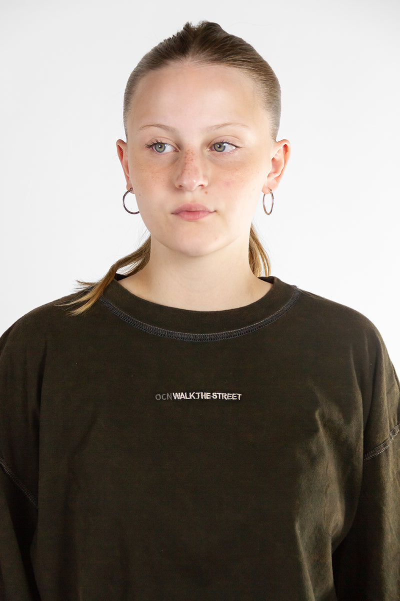 Women's Ocn Blurred Wash Rust T-Shirt - Soft Vintage Style Tee for Casual Wear & Everyday Outfits