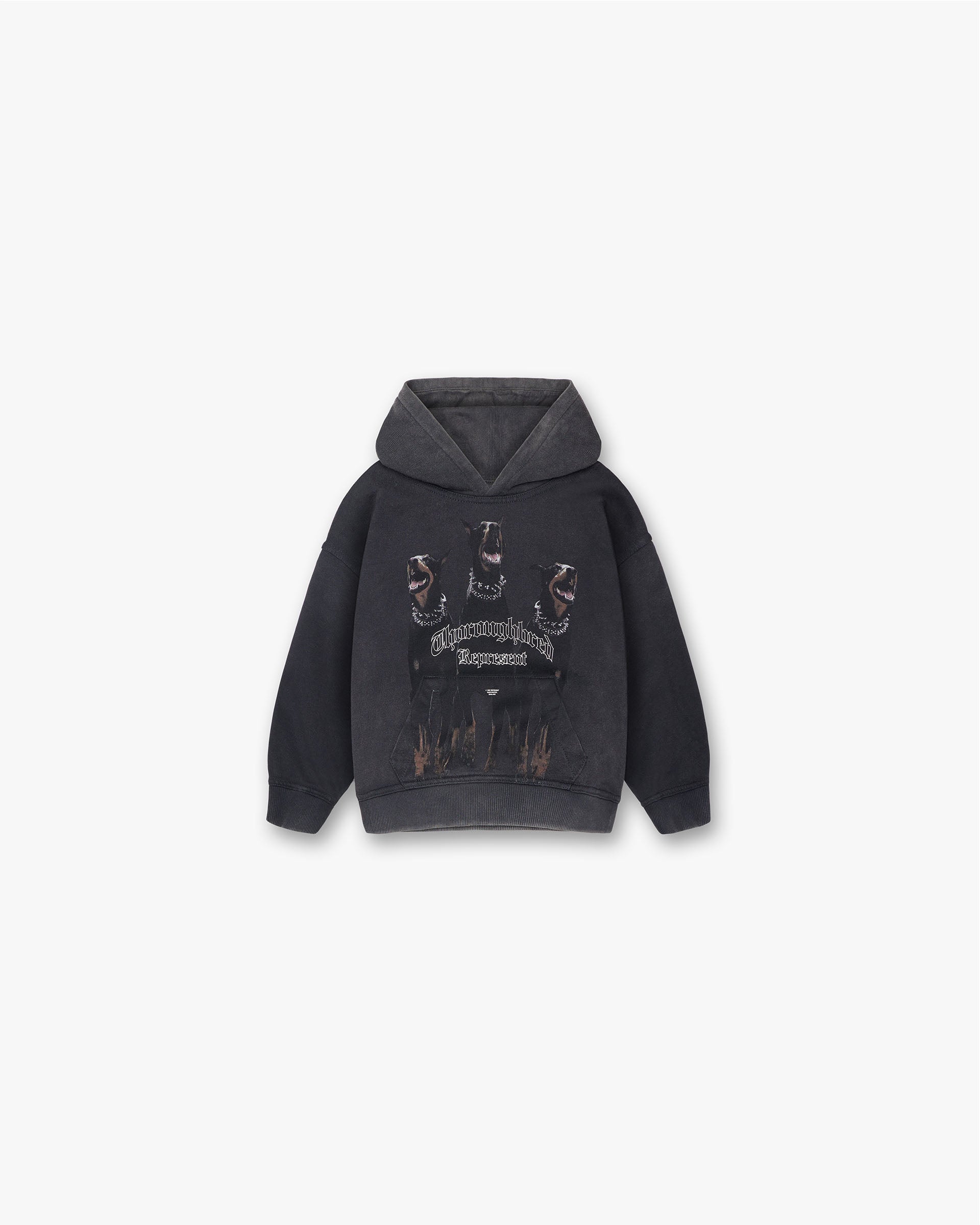 Mini Thoroughbred Hoodie - Vintage Black Pullover for Women & Men | Cozy Casual Wear for Outdoors, Gym & Street Style