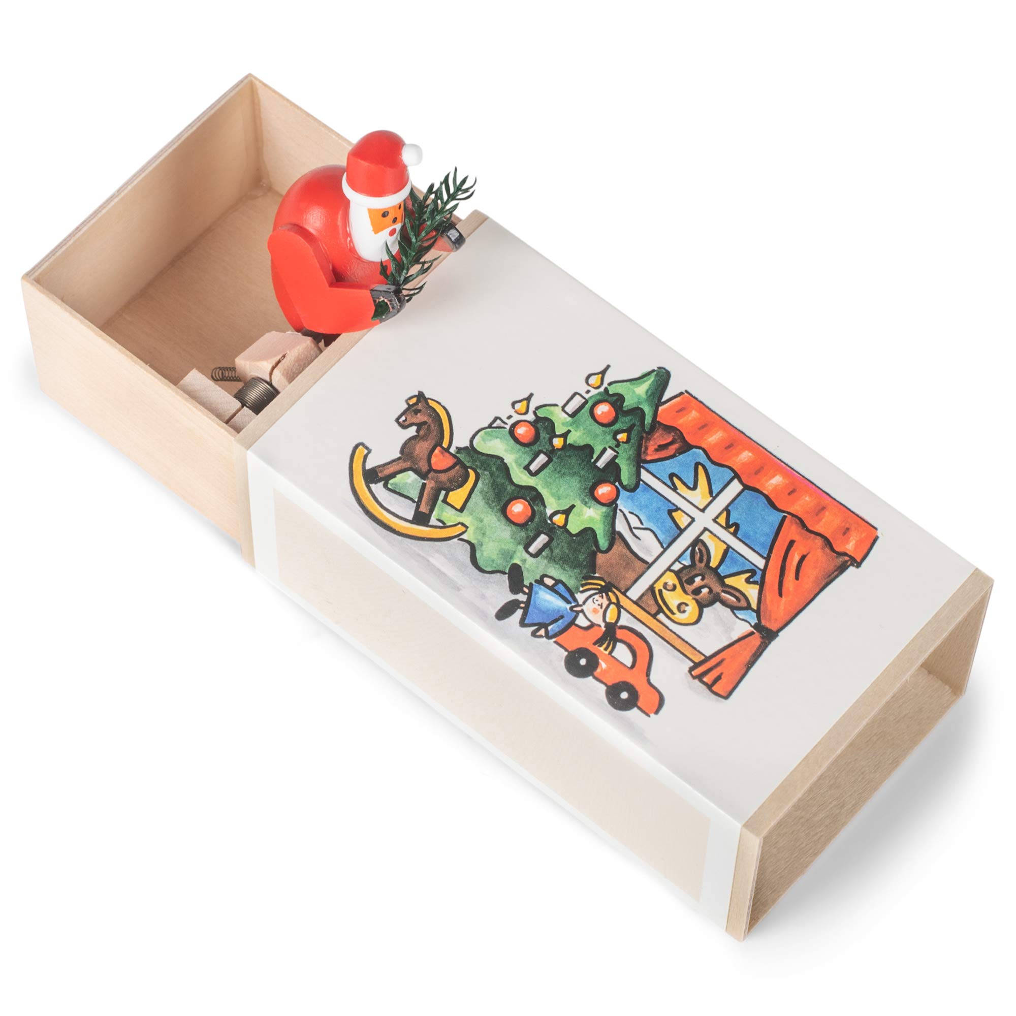 Christmas Music Box - Handcrafted Wooden Musical Gift Box for Holiday Decorations & Festive Home Ambiance