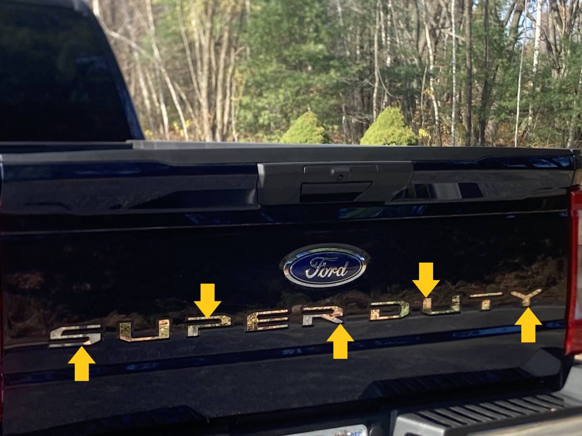 10-Piece Stainless Steel Graphic Emblem Kit for 2023-2024 Ford Super Duty Trucks - Durable Exterior Decals for F-250/F-350/F-450 - Perfect for Customizing & Protecting Your Truck's Appearance
