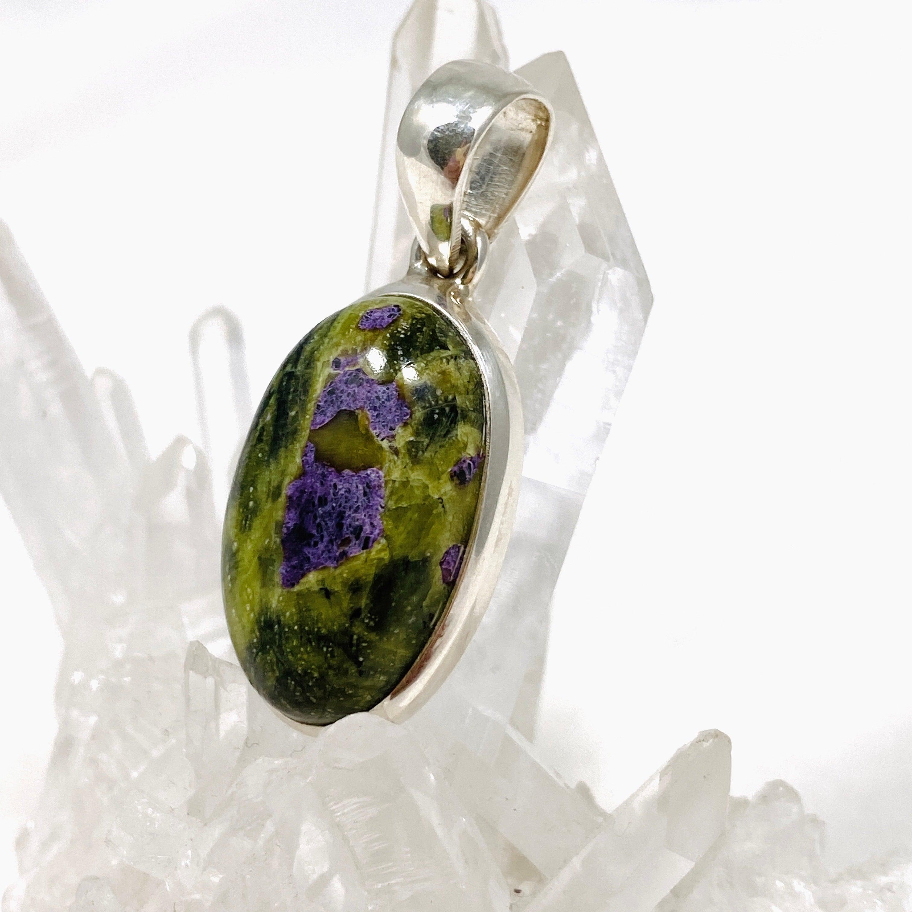 Atlantasite Oval Pendant Necklace - Natural Stone Jewelry for Women | Elegant Gift for Her, Healing Crystal for Meditation & Energy Balance