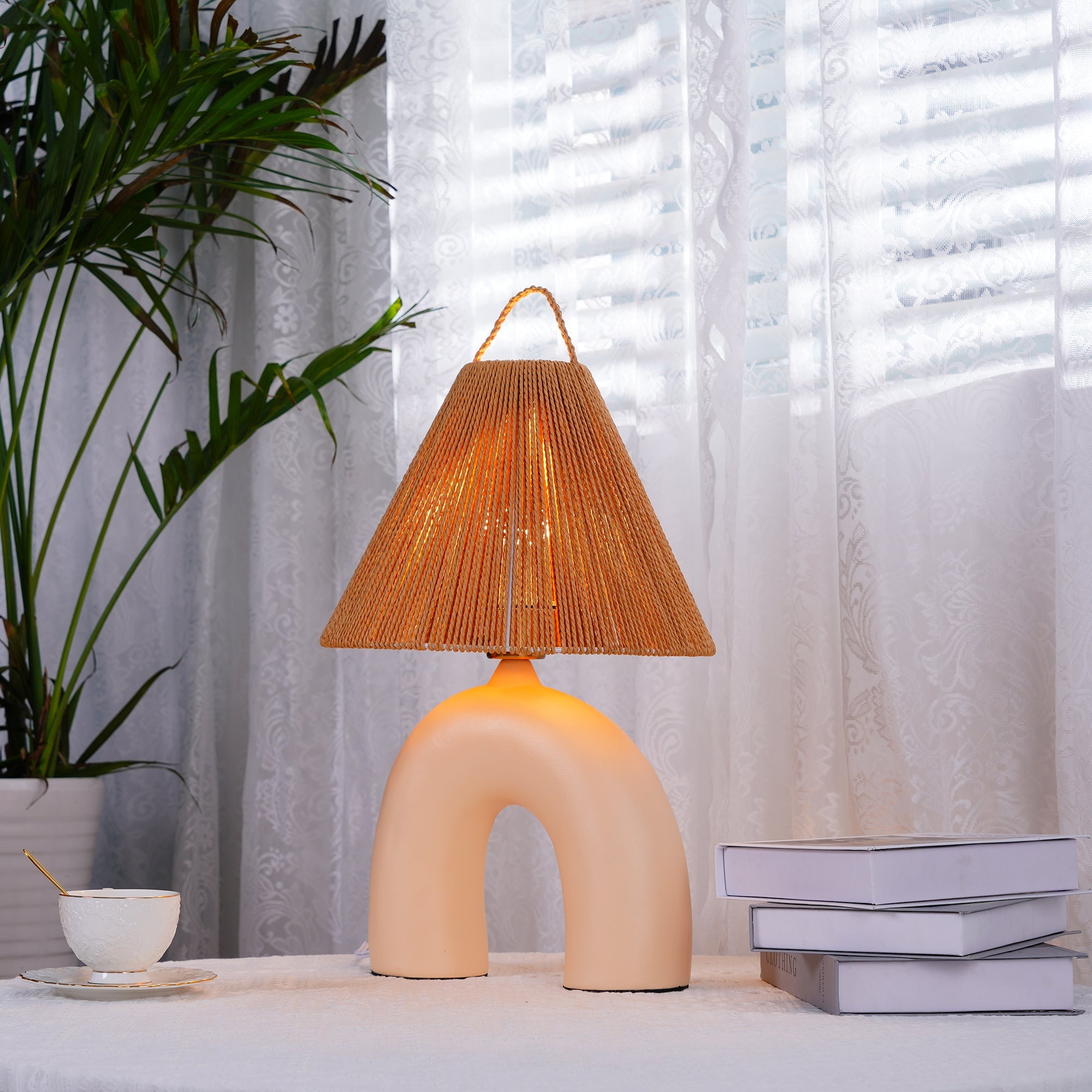 Modern Arched Table Lamp - Adjustable LED Desk Light for Bedroom, Living Room & Office - Stylish Home Decor & Reading Light
