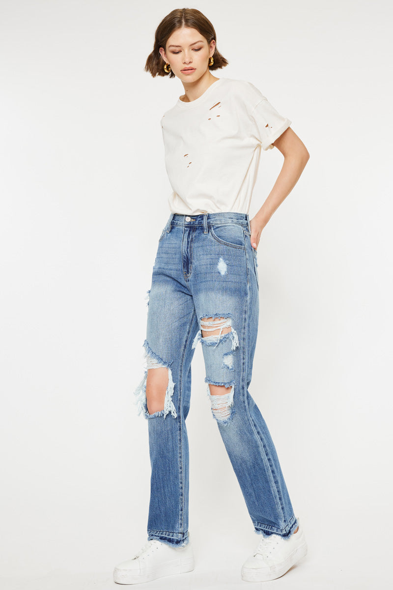 Millie High Rise Straight Leg Jeans for Women - Stretchy Comfort Denim Pants with Classic Fit | Perfect for Casual Wear, Office Outfits & Weekend Errands
