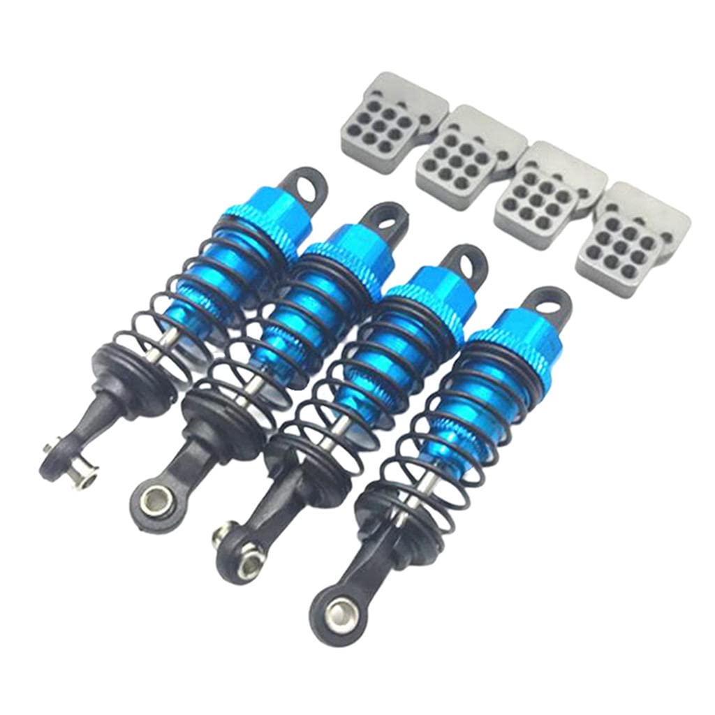 TOOYFUL 4Pcs Adjustable Oil Shock Absorbers Set - Front & Rear Metal RC Dampers for WPL C14 C24 1/16 Scale RC Cars (Blue) - Perfect for Off-Road Bashing, Crawling & RC Car Upgrades