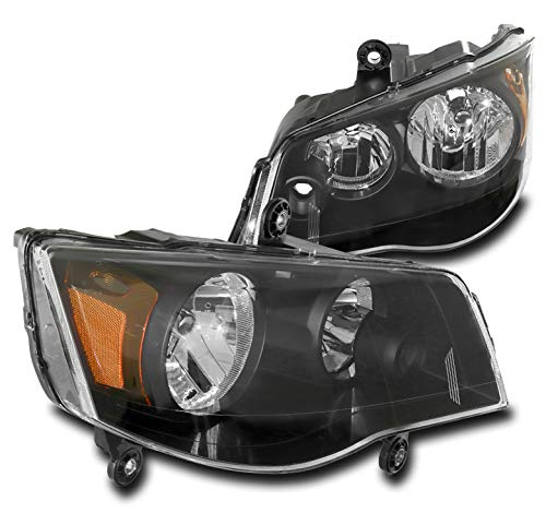 ZMAUTOPARTS Black Headlights Replacement for 2008-2016 Chrysler Town & Country & 2011-2019 Dodge Grand Caravan - Durable LED Headlamp Assembly for Night Driving & Foggy Conditions