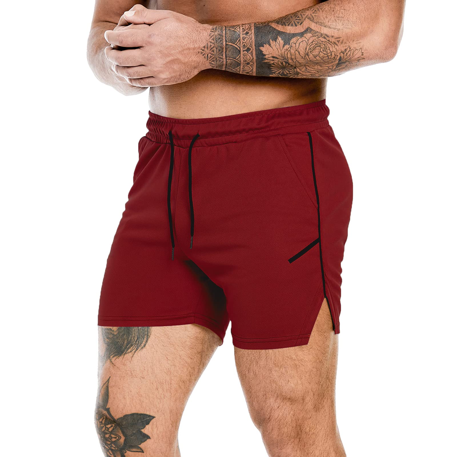 PIDOGYM Men's 5 Inch Workout Running Shorts - Lightweight Breathable Mesh Gym Shorts for Bodybuilding, Training & Athletic Activities | Perfect for Gym, Jogging & Outdoor Sports