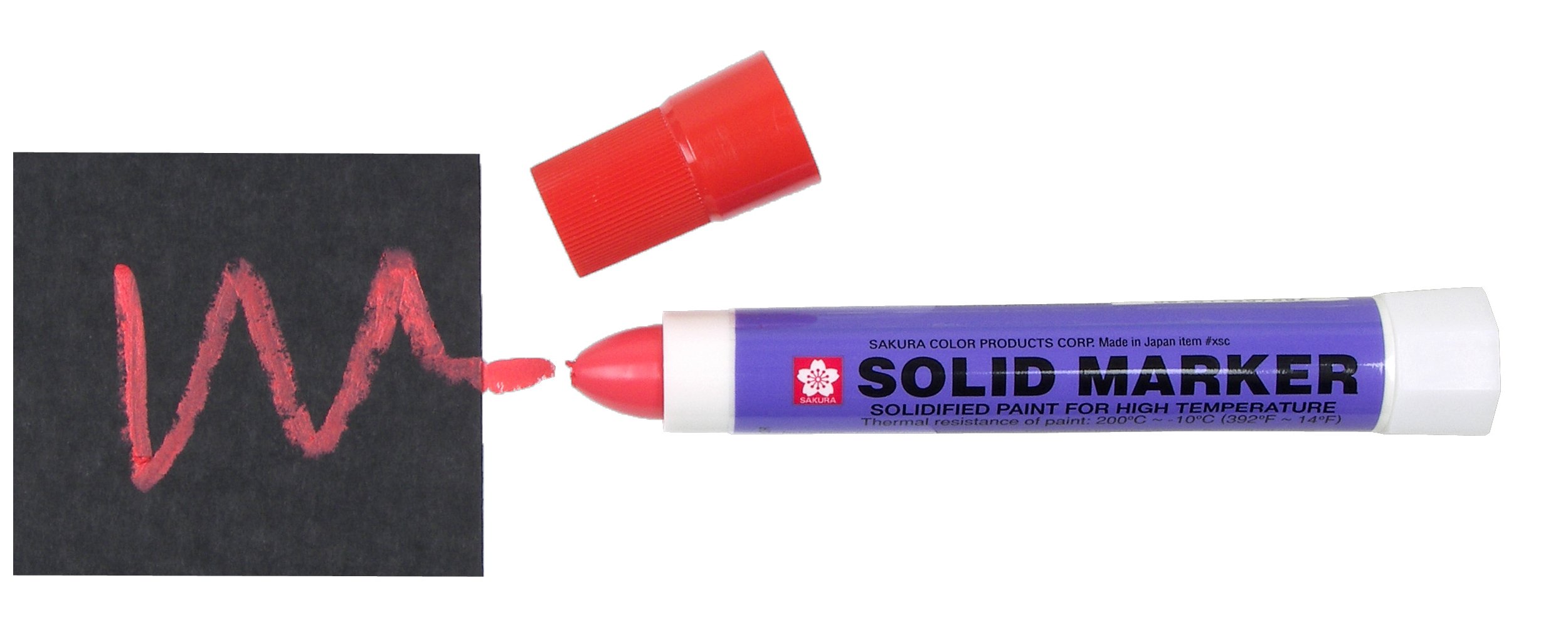 Solid Twist-Action Marker - 13mm Fine Tip Red Ink Pen for Writing, Drawing & Highlighting | Office, School & Art Supplies
