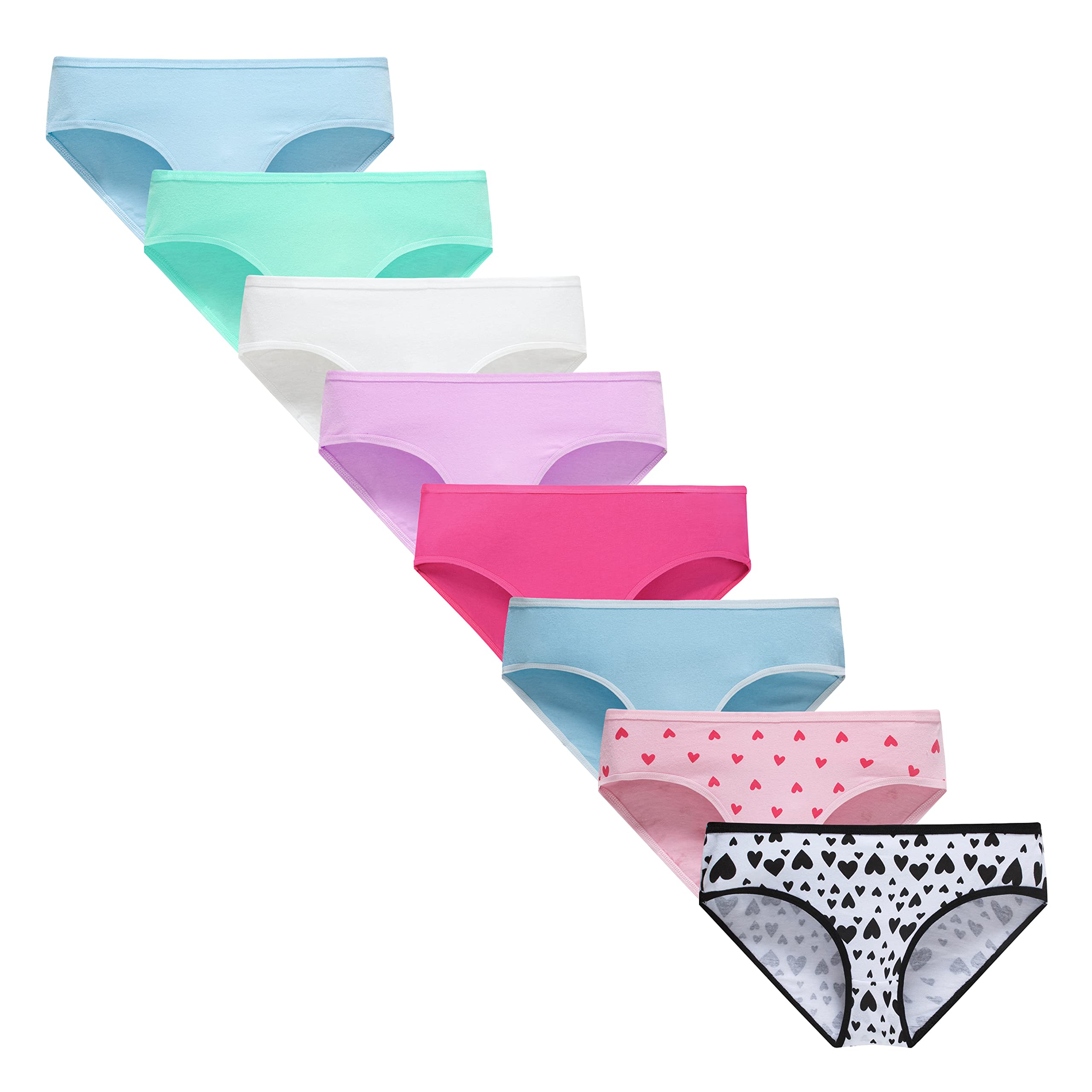 Benaive Girls Cotton Underwear Multipack - Soft Breathable Panties for Teens - 5 Pack Comfortable Everyday Wear for School, Sports & Sleep