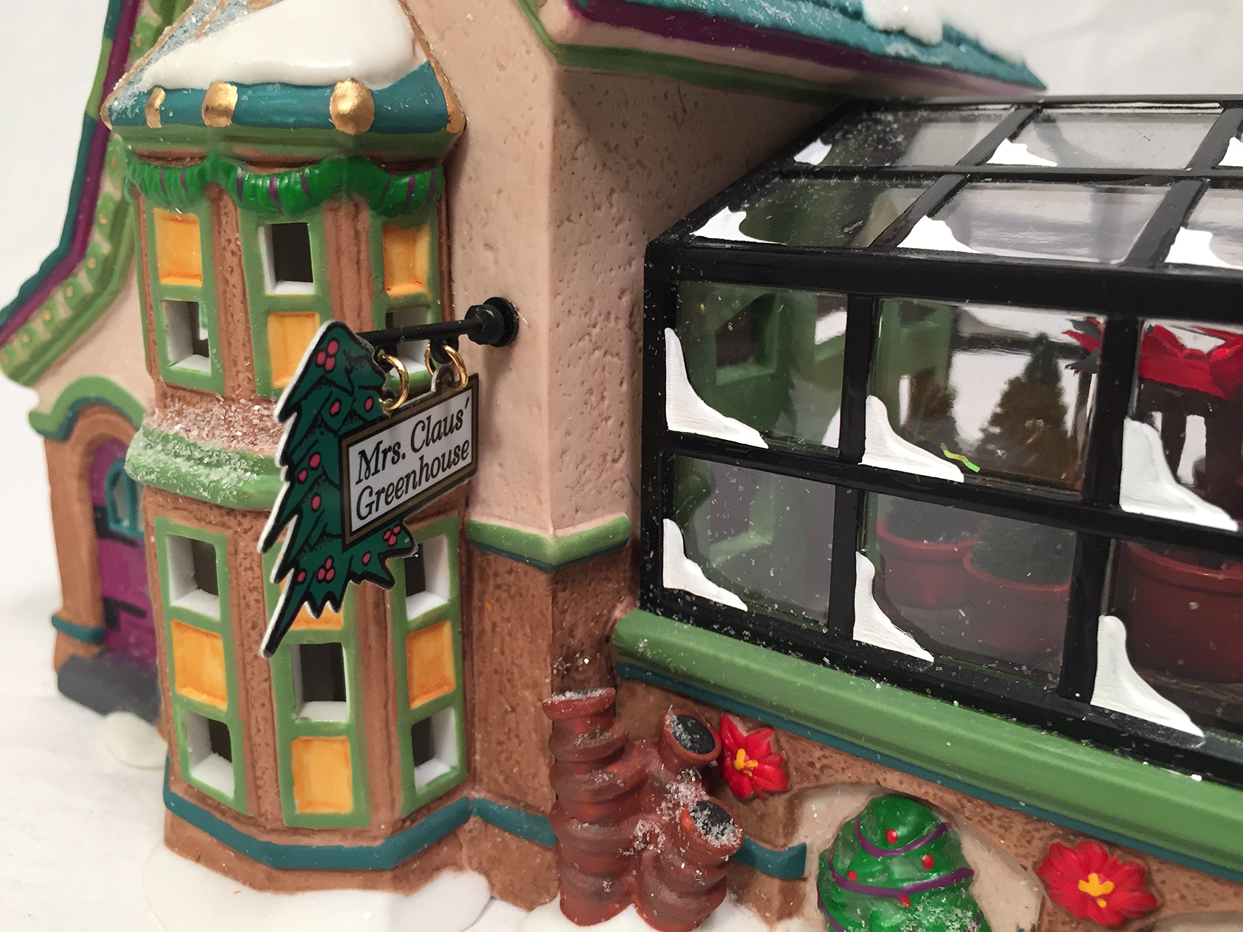 Department 56 Mrs. Claus' Greenhouse Collectible - Christmas Village Decoration 56.56395 | Perfect for Holiday Displays, Winter Wonderland Scenes & Christmas Tree Ornaments