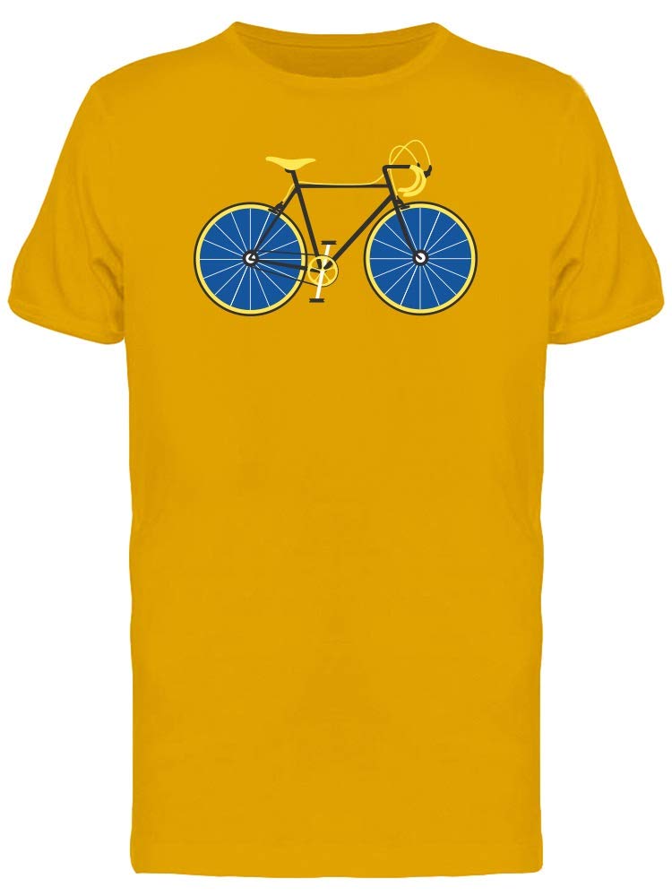 Smartprints Men's Road Bike Blue Wheels Graphic T-Shirt - Casual Cycling & Outdoor Adventure Tee for Bikers & Enthusiasts